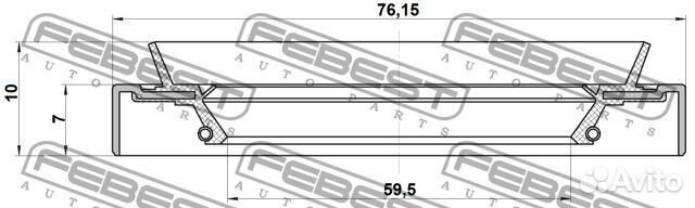 Сальник ступичный передний 59.5x76.15x7x10