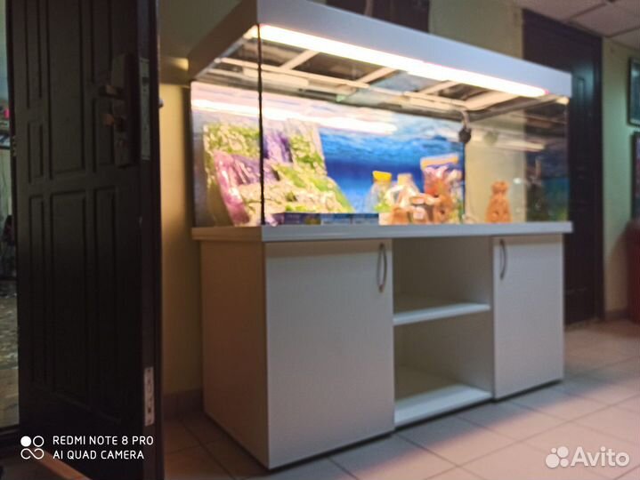 Аквариум700 белый свет биофильтр подставка фон