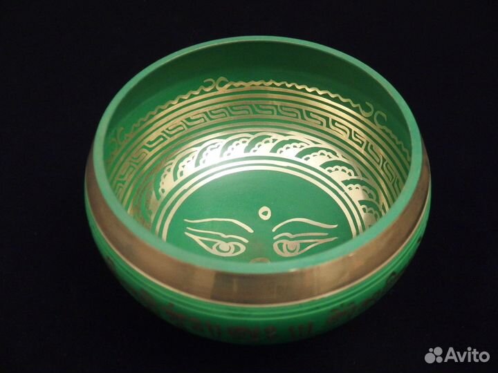 Литая поющая чаша SBC 005 (14,5 см, цвет зеленый)