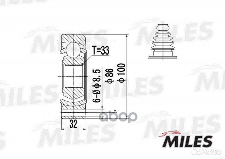 ШРУС внутренний audi 100/80/A4/A6 1.6-2.8 83-00