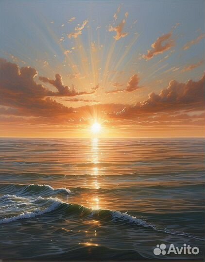 Картины маслом морская янтарная гладь