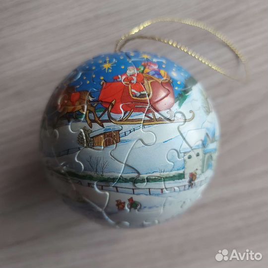 Елочная игрушка, новогодний шар, паззл