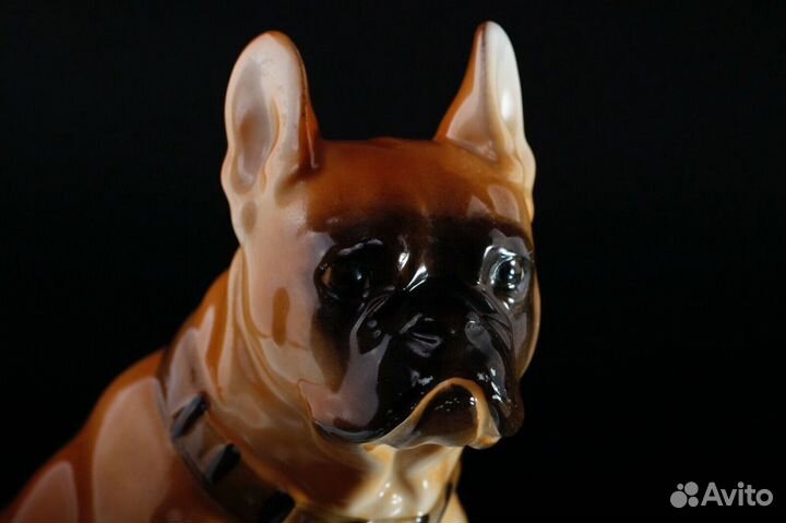 Фарфоровая фигурка Собака Боксер лфз