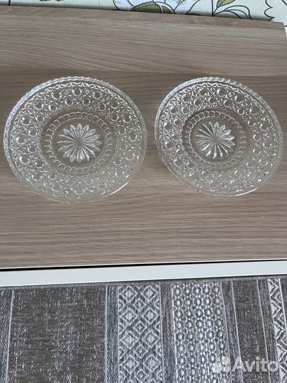 Тарелки хрусталь 2 шт