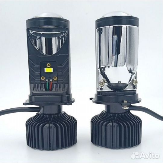 Светодиодная Лампа H4, LED мини линзы Y6D, 2 шт