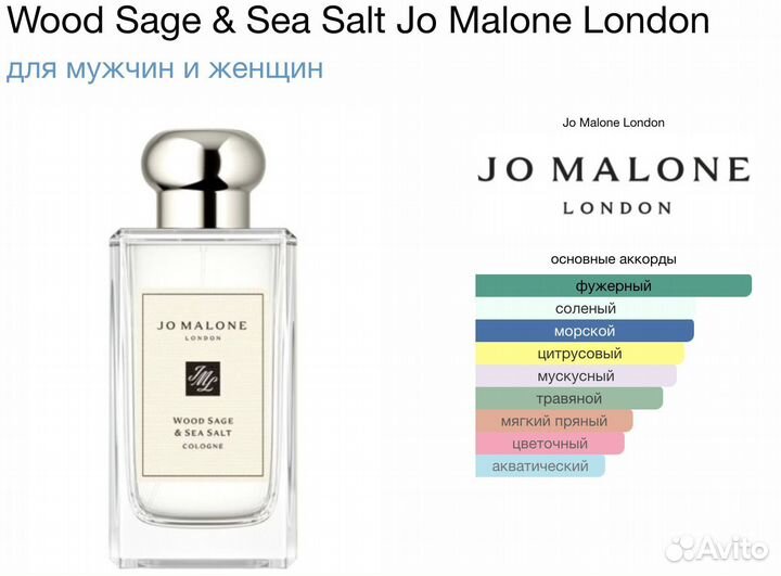 Духи унисекс Jo Malone Wood Sage & Sea Salt 100мл