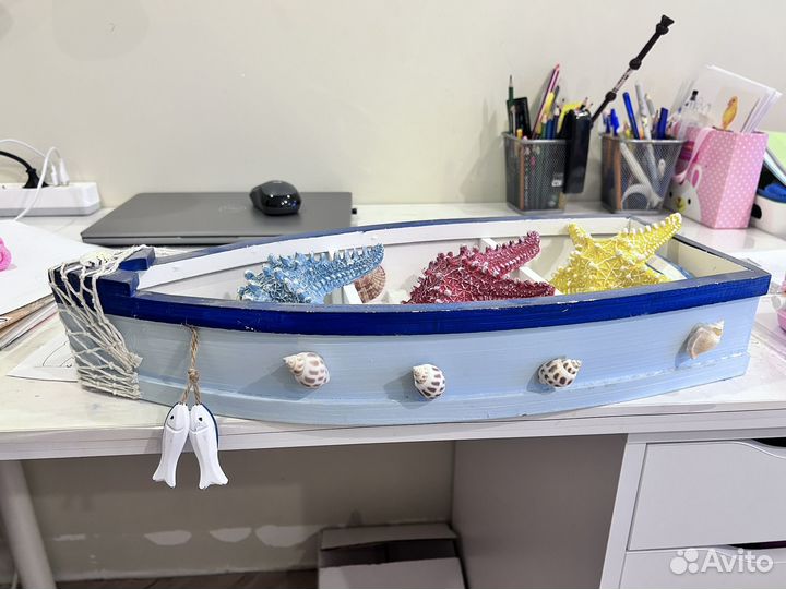 Декор Корабль с морскими звездами