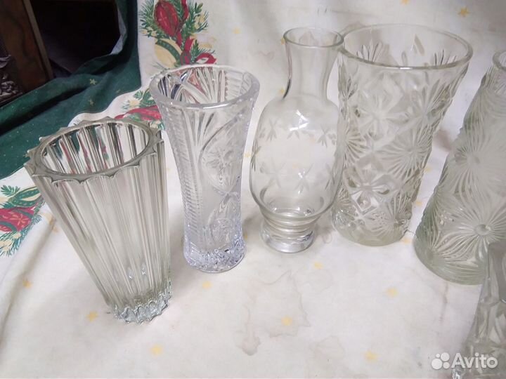 Старые советские вазв хрусталь, стекло