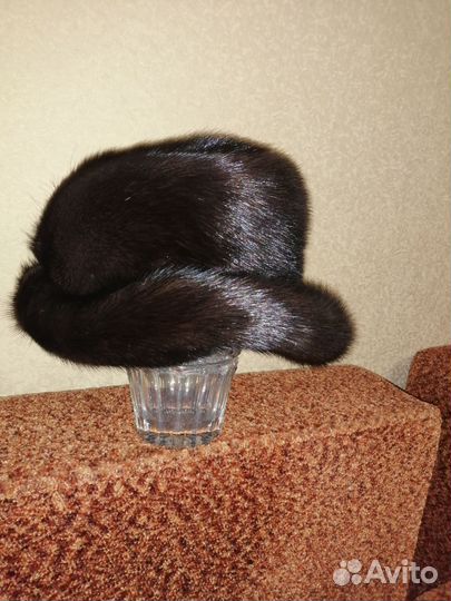 Шапка женская норковая черная