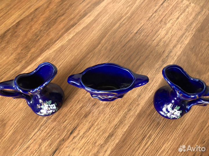 Сувенирный набор графин и ваза, кобальт