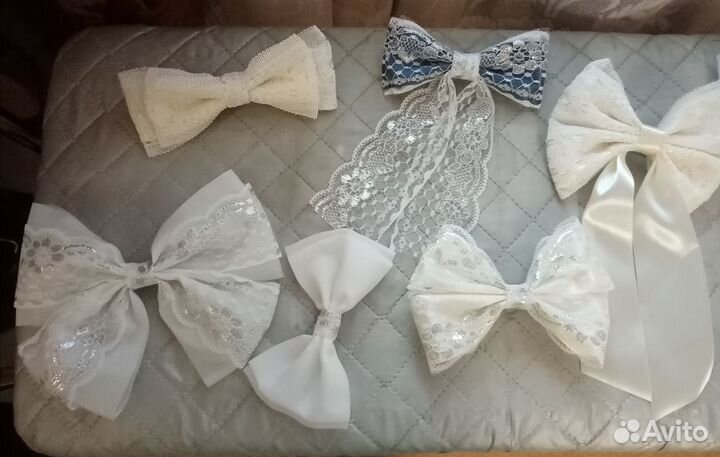 Заколки бантики для волос ручной работы