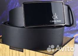 Ремень Calvinn Kleinn Пряжка Черный/Серебро кожаны