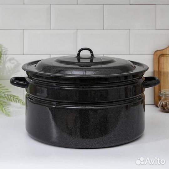 Бак эмалированный, 20 л, индукция, цвет коричневый