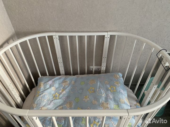 Детская кроватка трансформер круглая