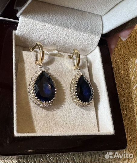Золотые серьги с фианитами