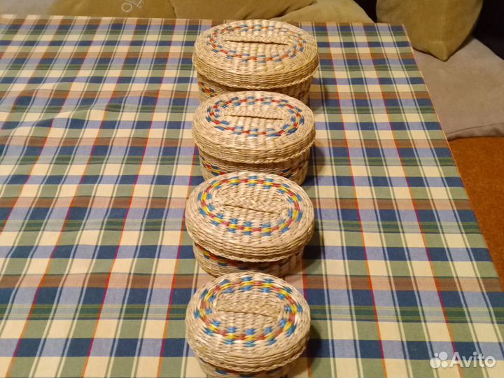 Шкатулки -матрешки из соломки