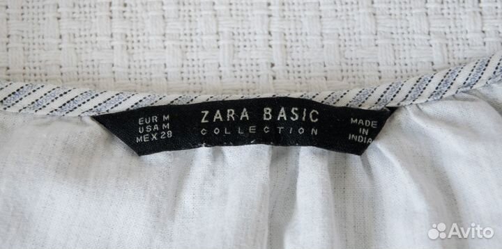 Блуза женская zara 46 100% хлопок. б.у