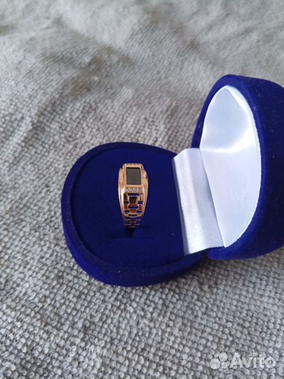 Золотое кольцо мужское 19.5 размер