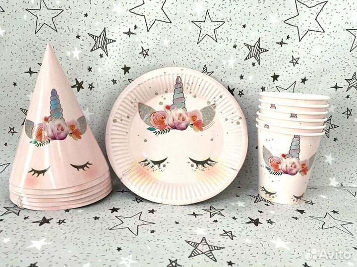 Набор бумажной посуды «Единорог»