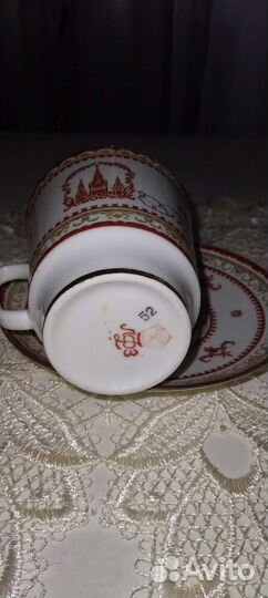 Чашка с блюдцем костяной фарфор
