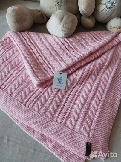 Вязаный плед ручная работа