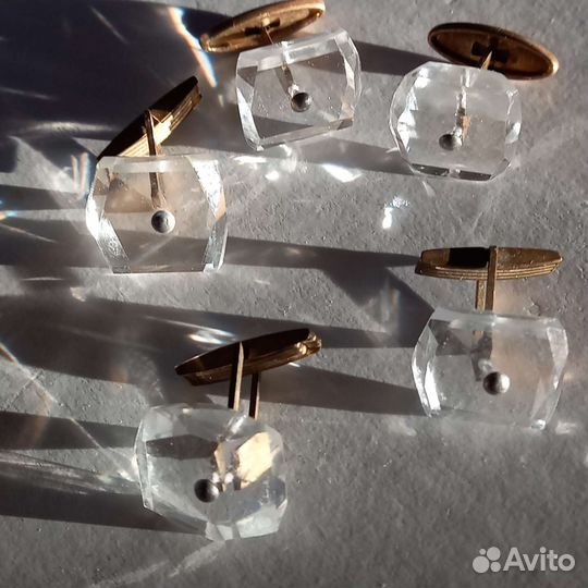 Запонки горный хрусталь СССР