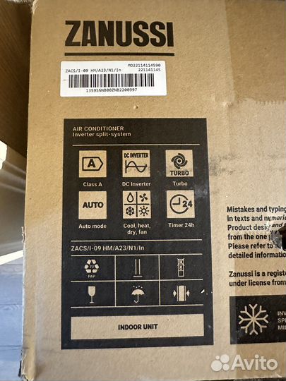 Кондиционер zanussi новый