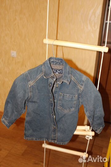 Джинсовая рубашка-куртка, рост 116