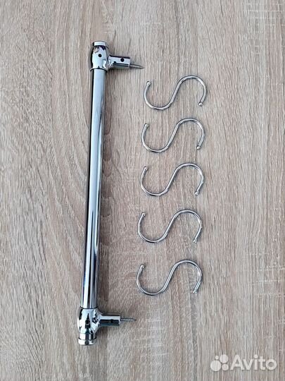 Рейлинг для кухни с крючками 30 см