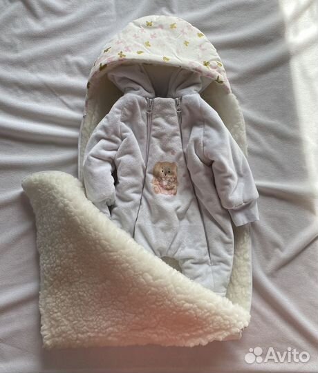 Конверт, комбинезон, одеяло, шапочка на выписку