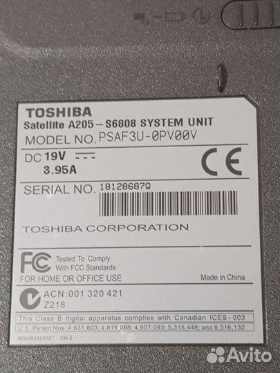 Корпус для Toshiba Satellite A205-S6808