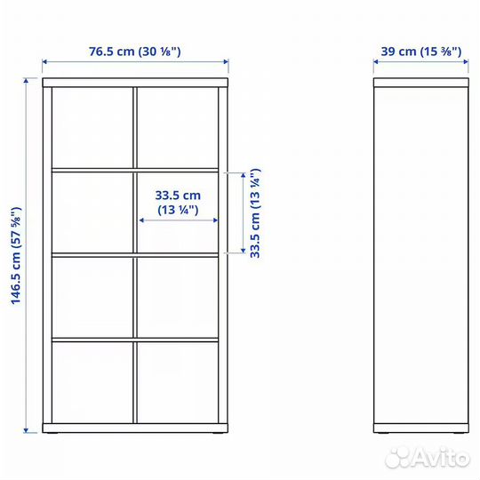 Kallax IKEA, стеллаж, 77x147