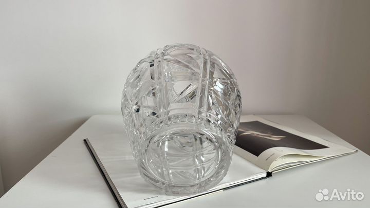 Ваза для цветов хрустальная Бочонок СССР винтаж