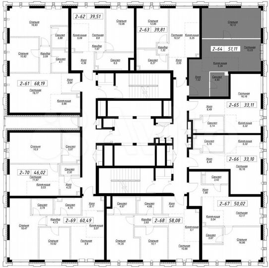 1-к. квартира, 50,9 м², 8/36 эт.
