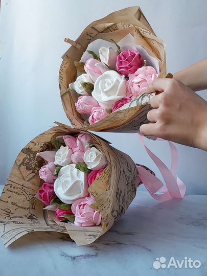 Съедобный букет из зефира. Зефирные цветы