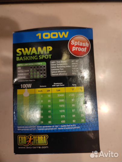 Лампа для черепах Exo-Terra Swamp Basking Spot 100