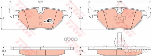 Колодки тормозные дисковые зад GDB1344 TRW