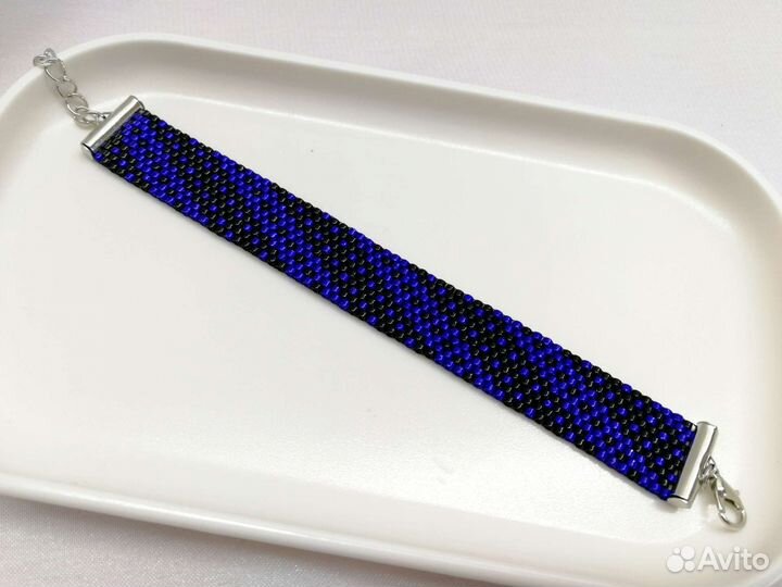 Кольцо, браслет и серьги из бисера ручной работы