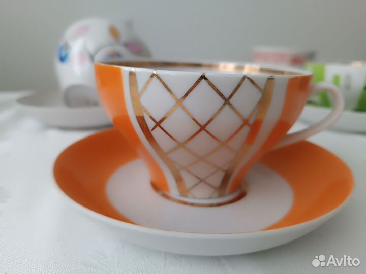 Большая чайная пара Дулево,Пролетарий 320мл