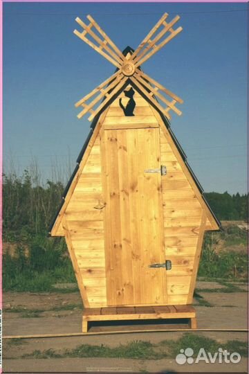 Дачный туалет деревянный прямоугольник рмч 181