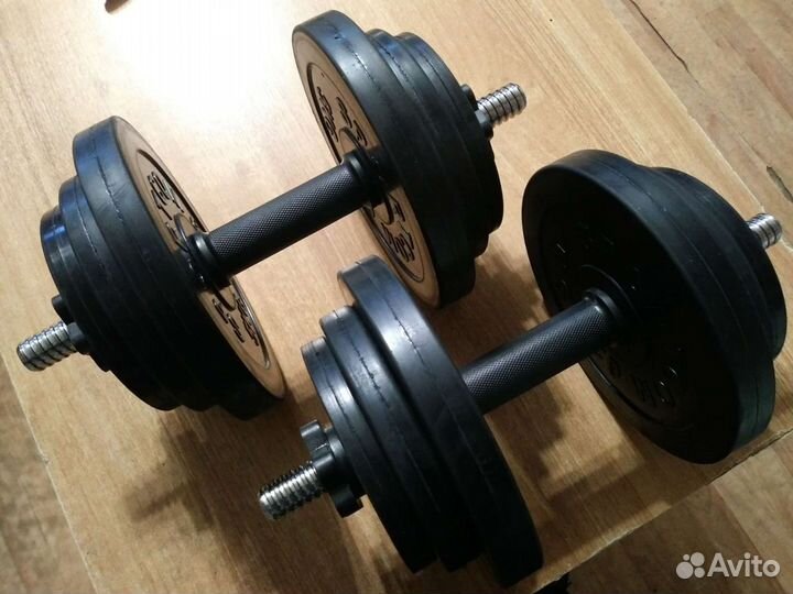 Гантели обрезиненные 2 по 19.1 кг