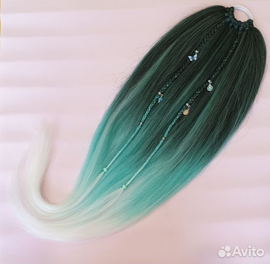 Афрохвост на резинке, афрокудри, афрокосички