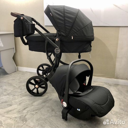 Детская коляска 3 в 1 Dalux 608 Черная