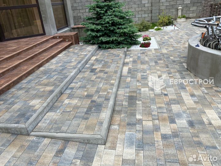 Тротуарная плитка, брусчатка, бордюры