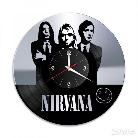 Часы настенные Группа Нирвана Nirvana из винила, №