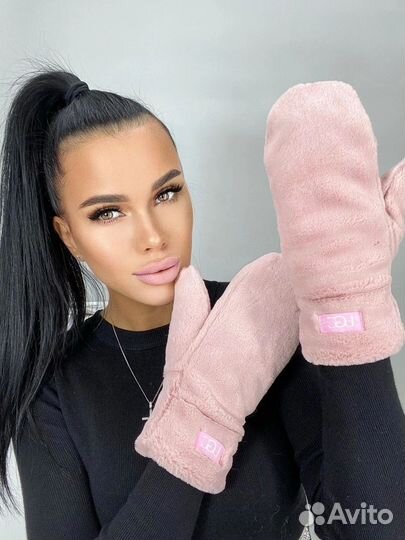 Варежки пушистик женские