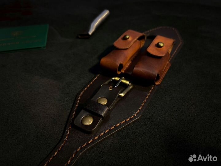 Патронташ 12 калибр кожаный