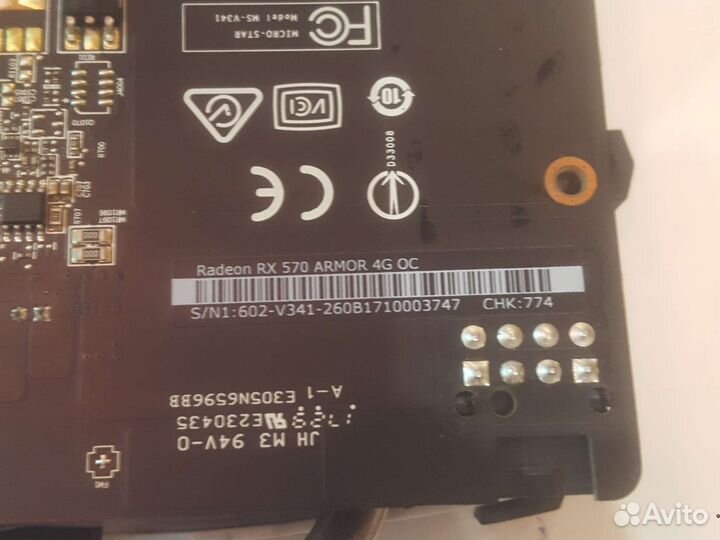 Видеокарта RX 570 msi 4Гб