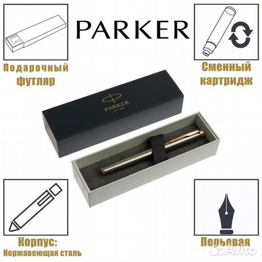 Ручка перьевая Parker IM Core Brushed Metal GT F32