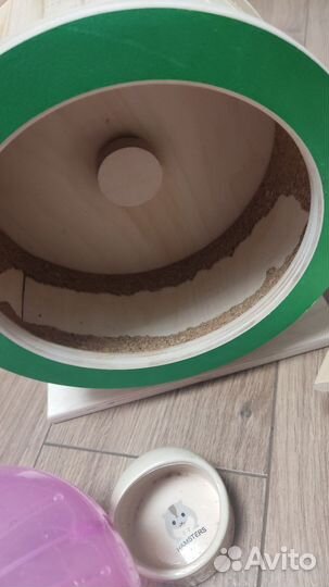 Колесо, беговой шар, домик и миска для хомяка